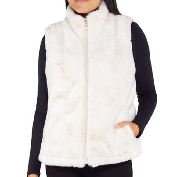 Nicole Miller Women's Vest Jacket Reversible Pockets Ivory 3X NWT - Picture 3 of 11